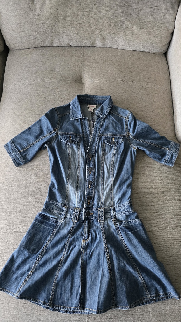 Mossimo Supply Co Denim Shirt Dress Button Front Medium Wash Size M